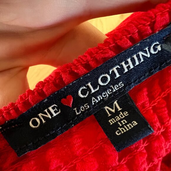 One Clothing Red Deep V-Neck Romper Sleeveless Size Medium - Picture 8 of 10